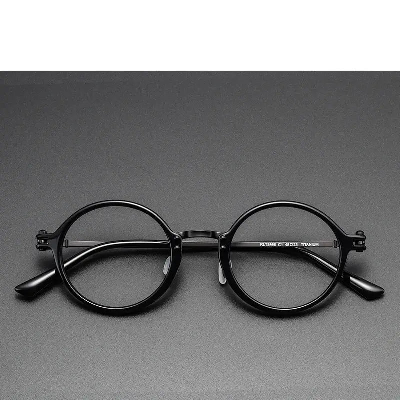 Unisex Round Full Rim Titanium Prescription Glasses Rt5866 — view 7 | Rx Spectacle