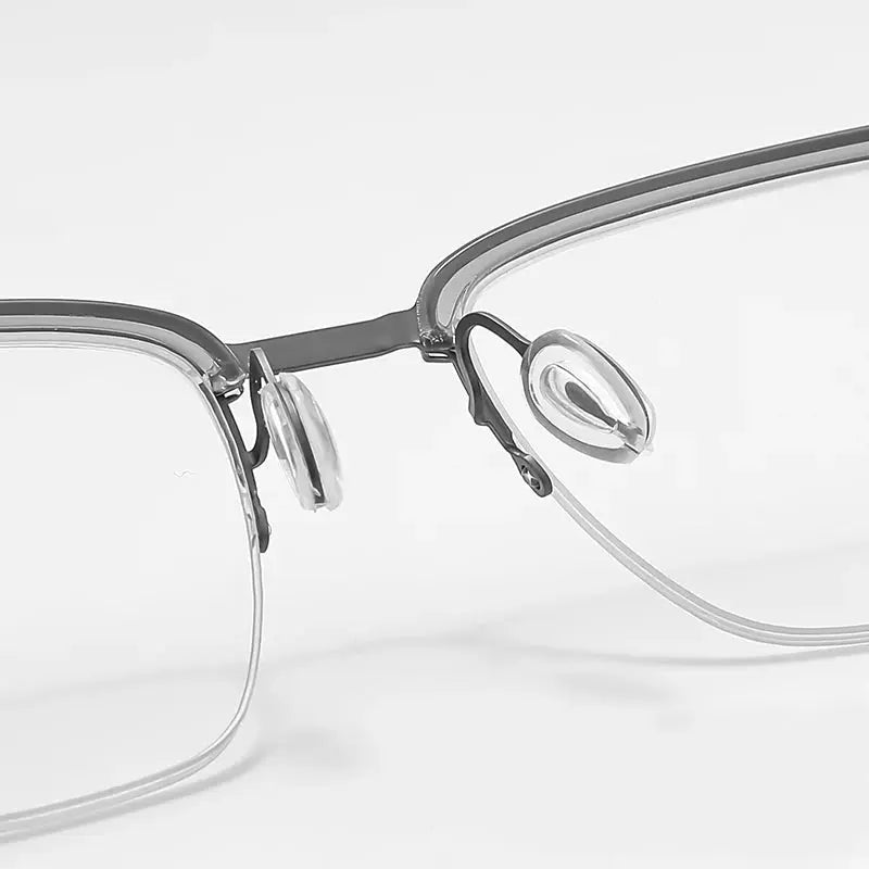 Unisex Square Semi-Rimless Titanium Prescription Glasses 2609 — view 2 | Rx Spectacle