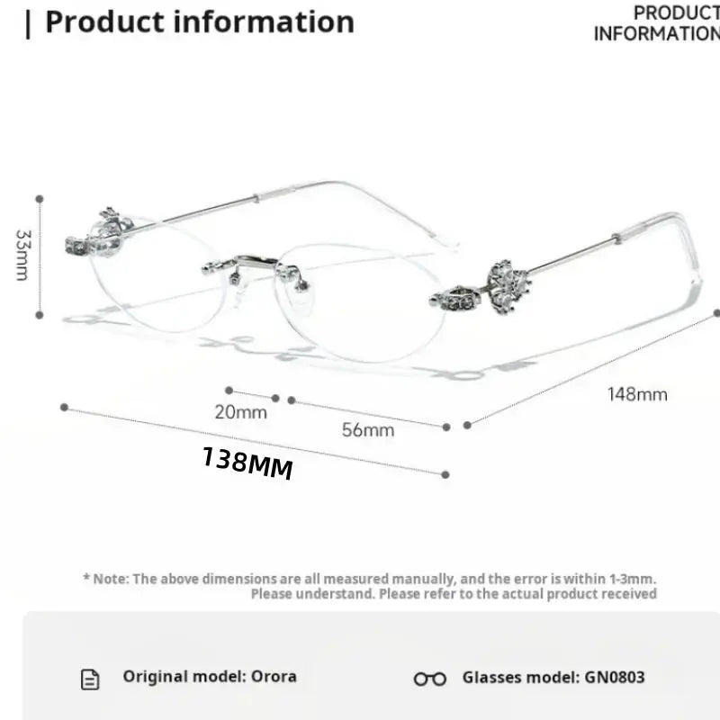 Women's Oval Rimless Prescription Glasses 770803 — view 2 | Rx Spectacle