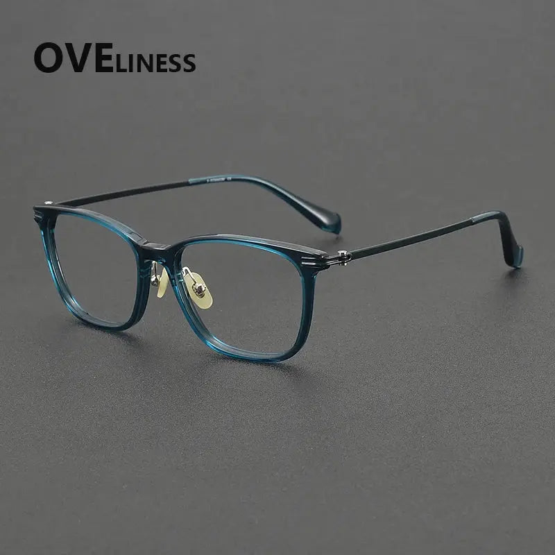 Unisex Square Full Rim Titanium Prescription Glasses 390012 — view 8 | Rx Spectacle