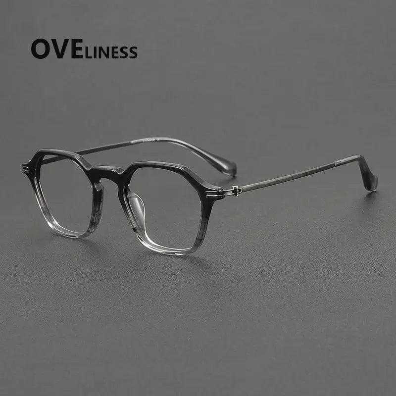 Unisex Polygon Full Rim Titanium Prescription Glasses 390013 — view 3 | Rx Spectacle