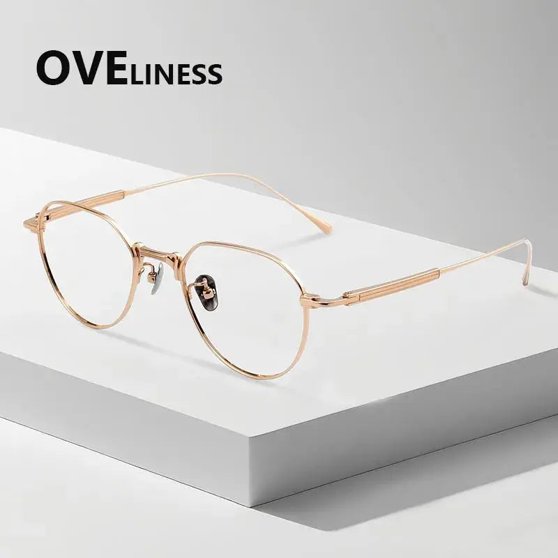 Women's Oval Full Rim Titanium Flat Top Prescription Glasses 927101 — view 7 | Rx Spectacle