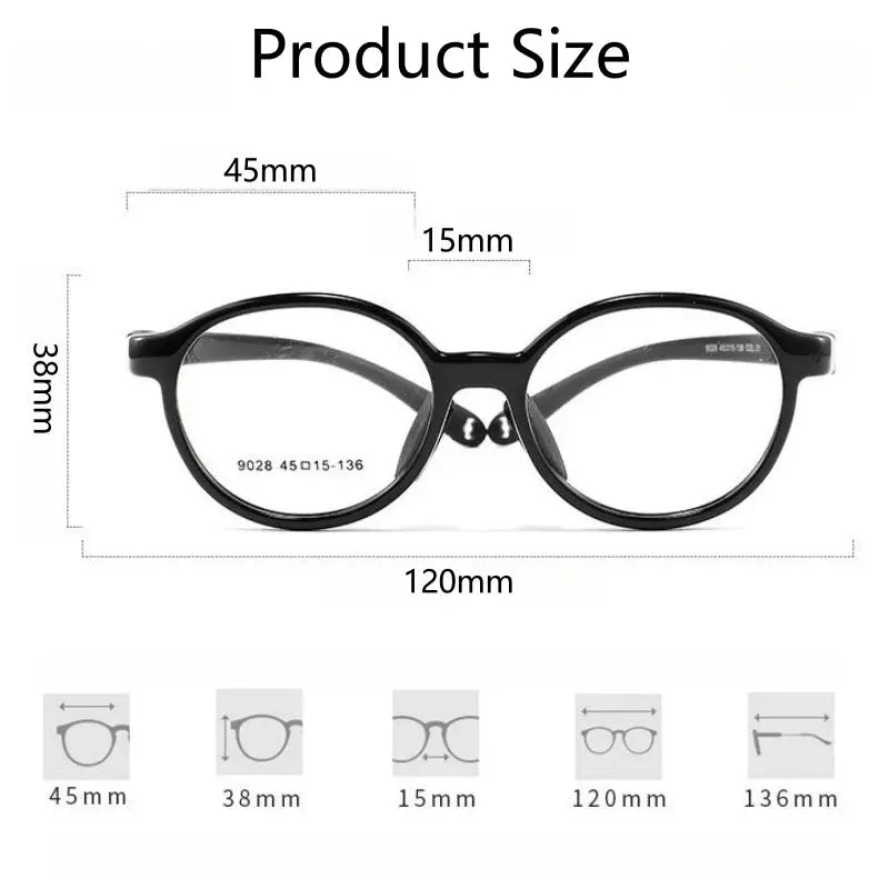 Unisex Round Full Rim TR90 Prescription Glasses 9028 — view 3 | Rx Spectacle