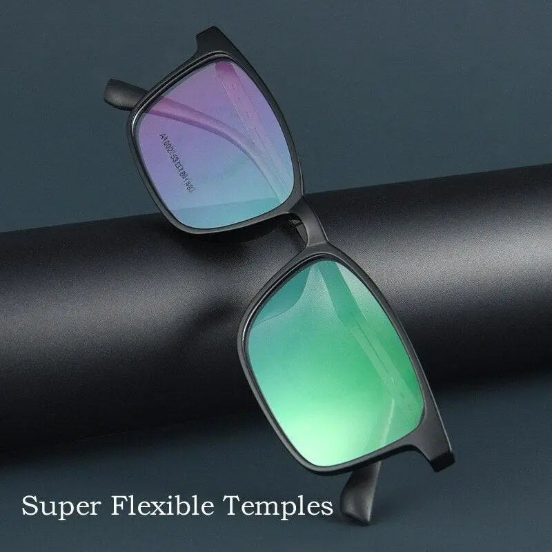 Unisex Square Full Rim Titanium Prescription Glasses A1002 — view 10 | Rx Spectacle