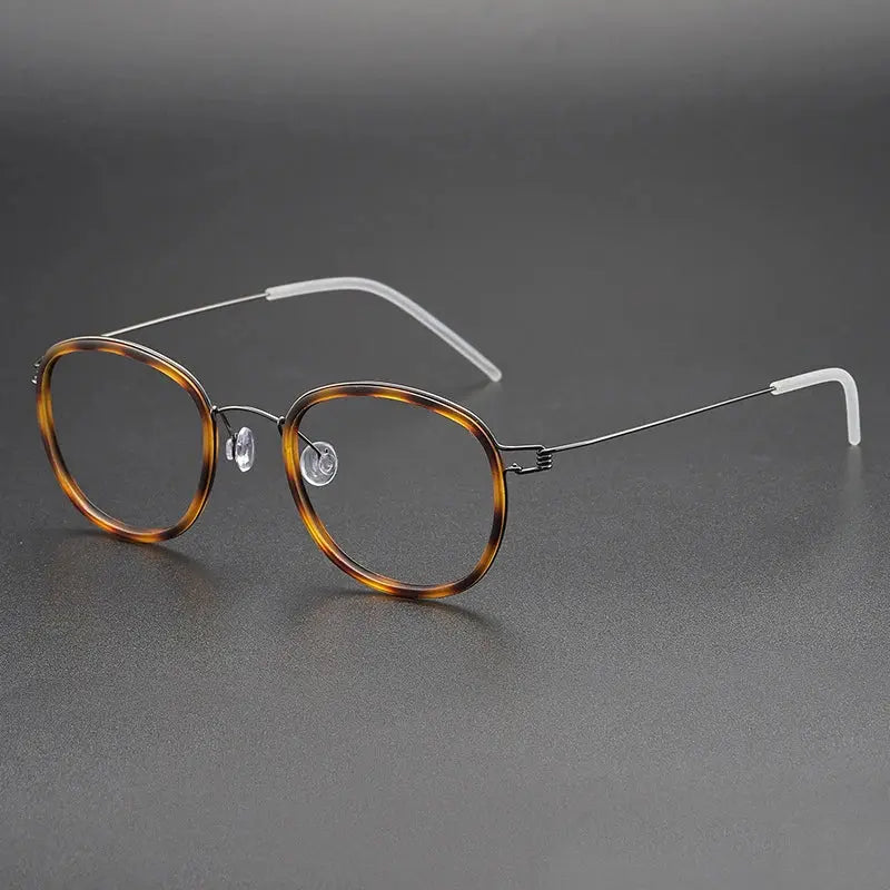 Women's Oval Full Rim Titanium Screwless Prescription Glasses 6611 — view 4 | Rx Spectacle