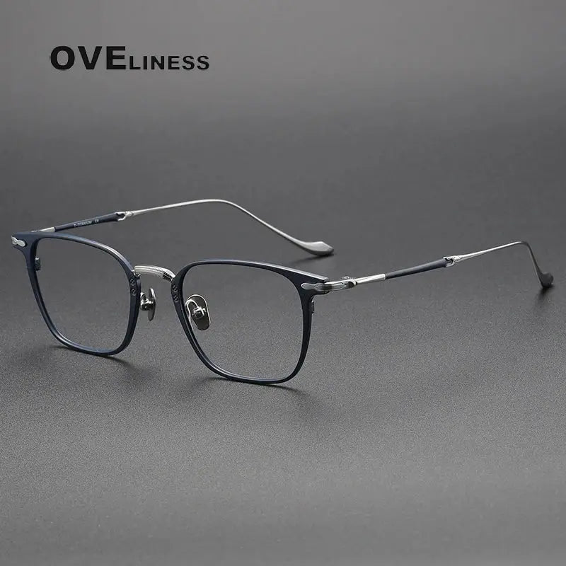Unisex Square Full Rim Titanium Prescription Glasses 323135 — view 4 | Rx Spectacle
