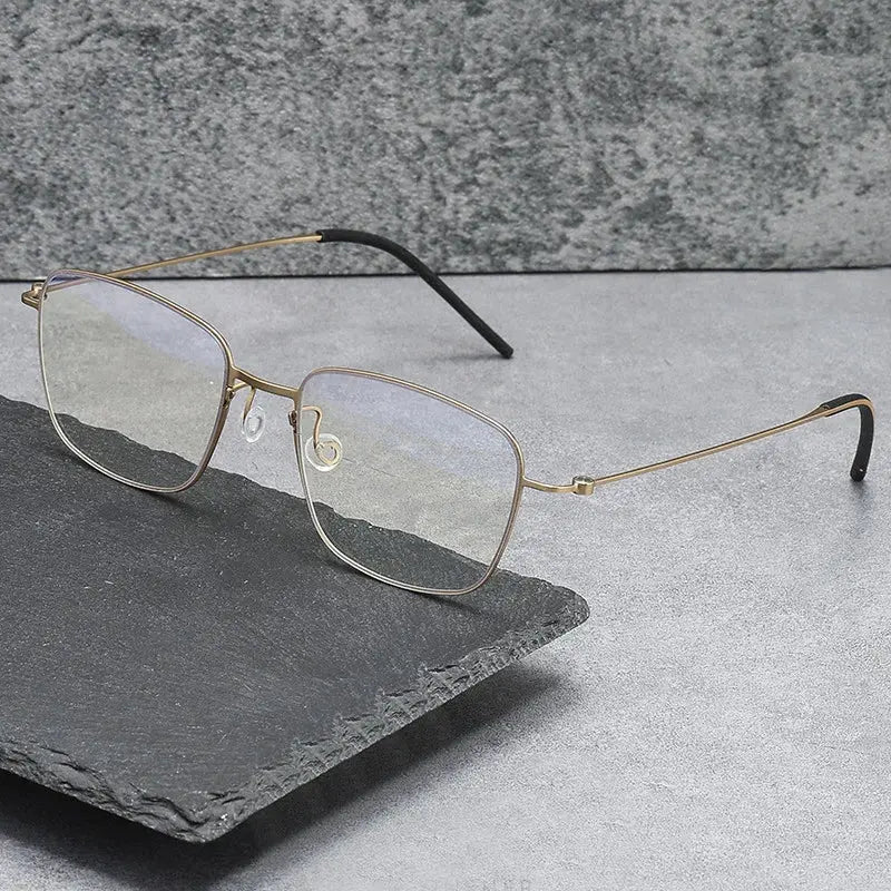 Women's Square Full Rim Titanium Screwless Prescription Glasses 45530 — view 1 | Rx Spectacle