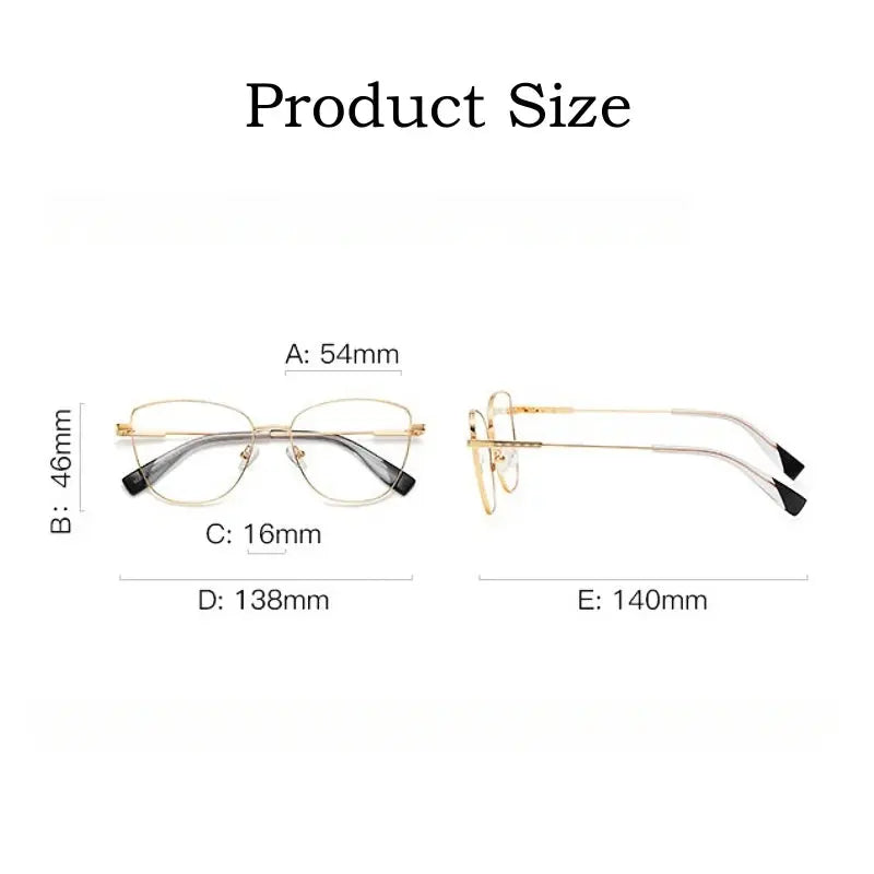Women's Cat Eye Full Rim Alloy Prescription Glasses Y3032 — view 3 | Rx Spectacle