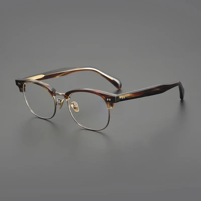 Unisex Square Full Rim Titanium Oversized Prescription Glasses 91109 — view 4 | Rx Spectacle