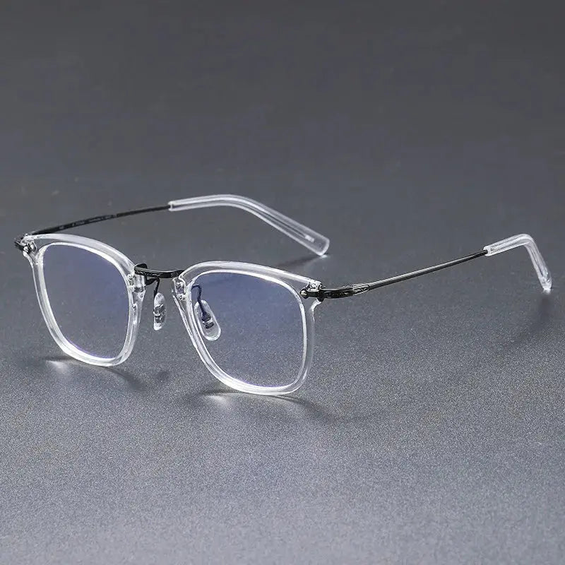 Unisex Square Full Rim Titanium Prescription Glasses G806 — view 9 | Rx Spectacle
