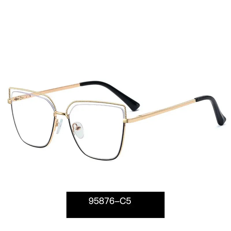Women's Cat Eye Full Rim Alloy Prescription Glasses 195876 — view 8 | Rx Spectacle
