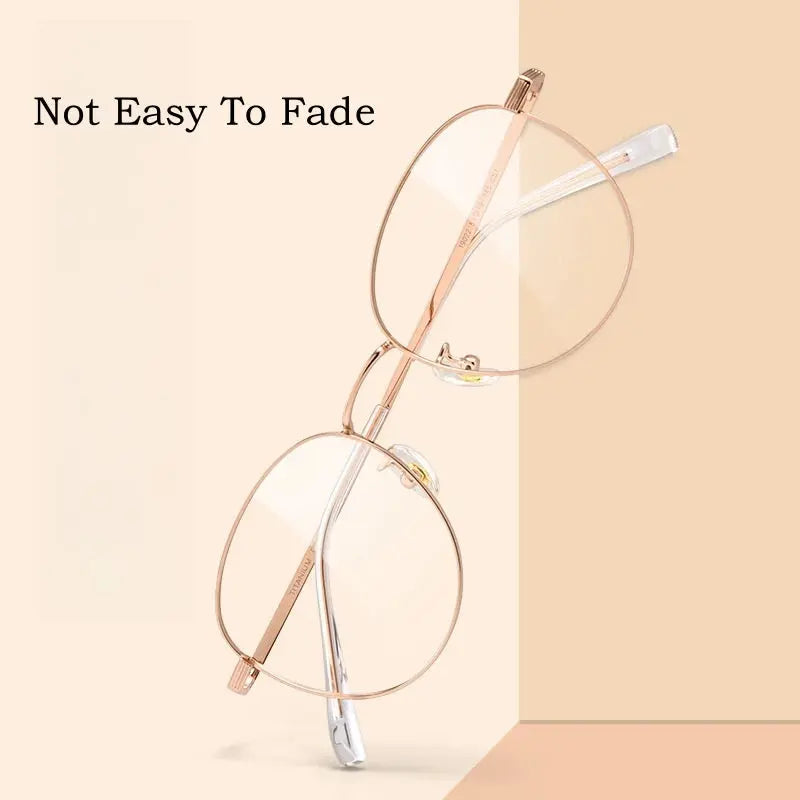 Unisex Oval Full Rim Titanium Prescription Glasses Y8901 — view 2 | Rx Spectacle