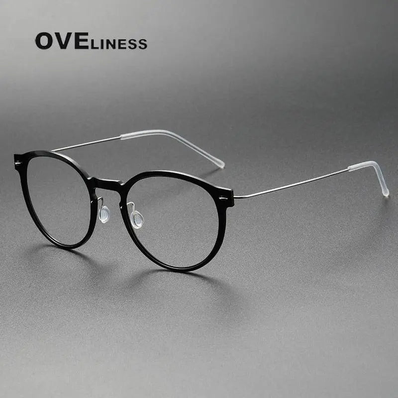 Unisex Round Full Rim Titanium Prescription Glasses 6603 — view 7 | Rx Spectacle