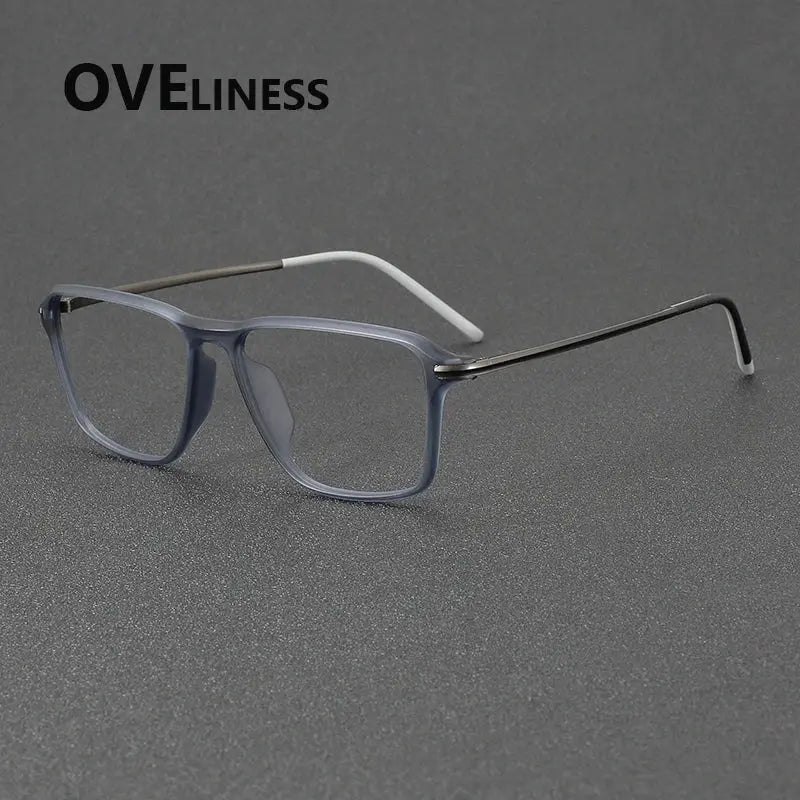 Unisex Square Full Rim Titanium Prescription Glasses 92351 — view 3 | Rx Spectacle