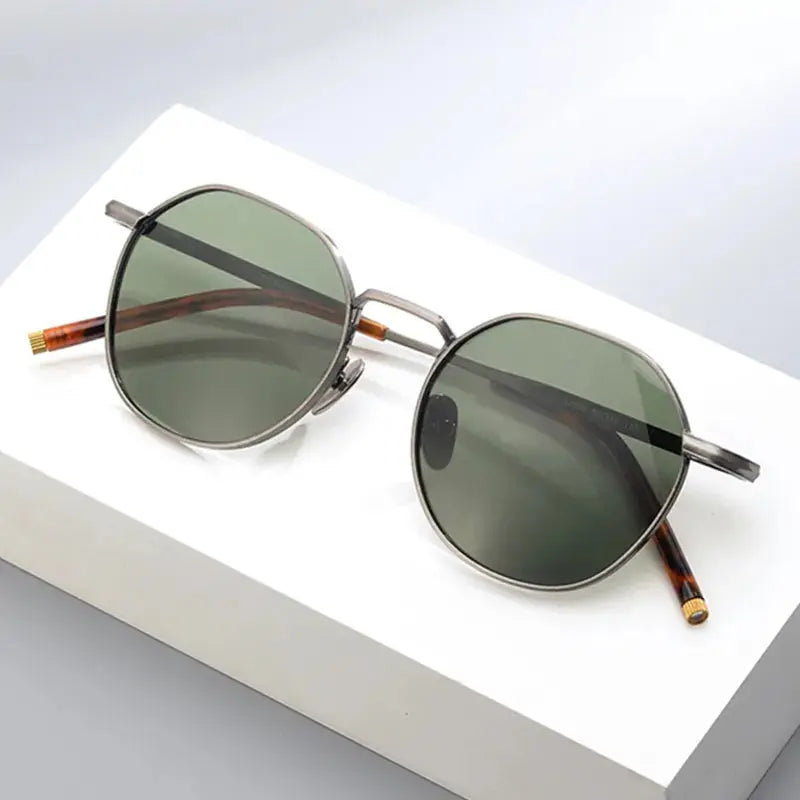 Men's Round Full Rim Titanium Prescription Glasses 14045 — view 1 | Rx Spectacle