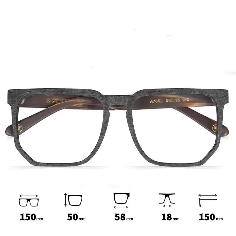 Men's Square Full Rim Acetate Oversized Prescription Glasses 76821 — view 4 | Rx Spectacle