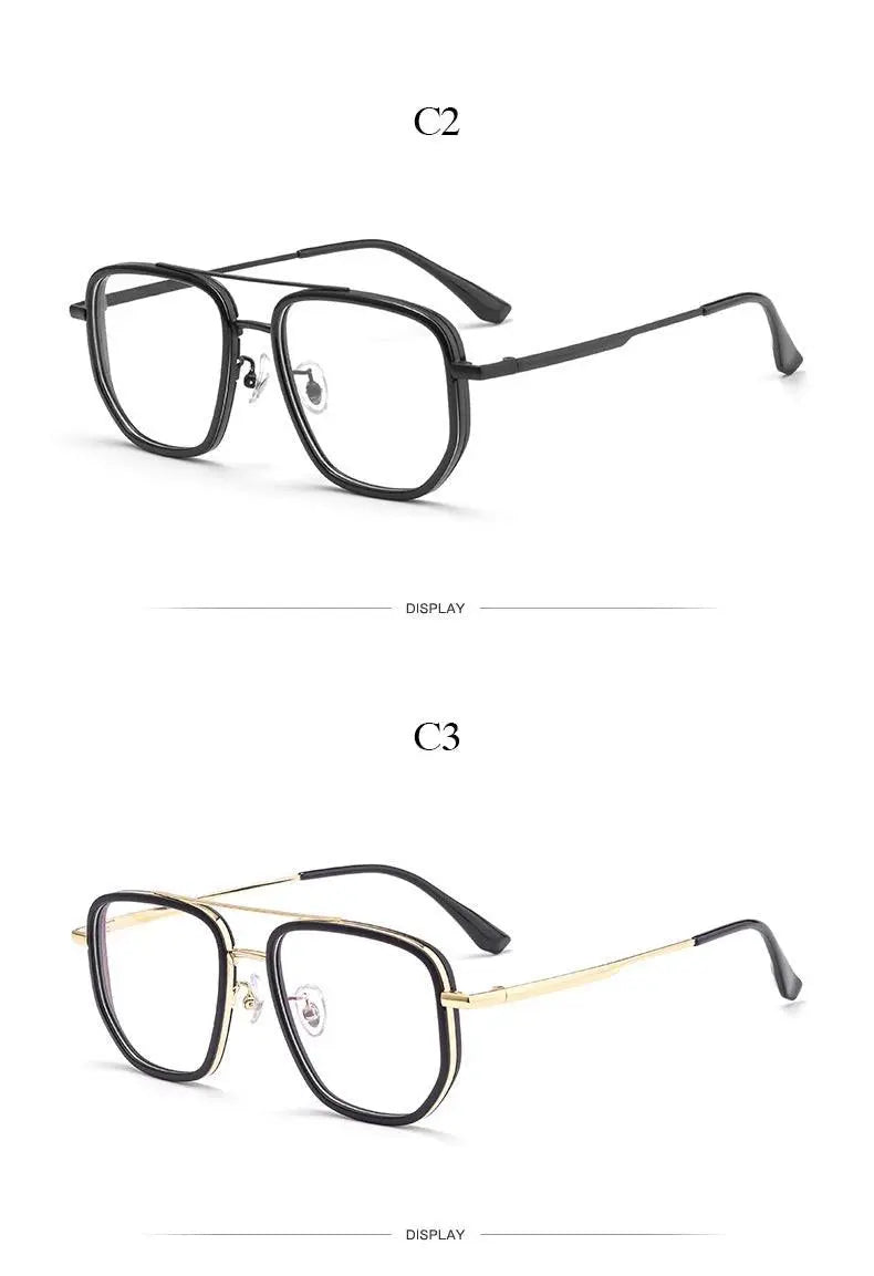 Men's Square Full Rim Titanium Prescription Glasses 2217yj — view 12 | Rx Spectacle