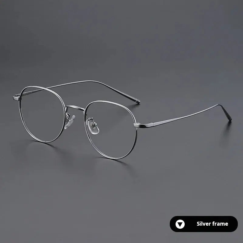 Unisex Oval Full Rim Titanium Prescription Glasses 722066 — view 6 | Rx Spectacle