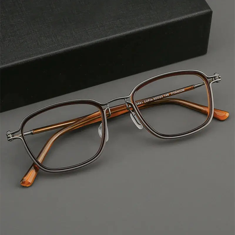 Unisex Polygon Full Rim Titanium Prescription Glasses 695861 — view 1 | Rx Spectacle