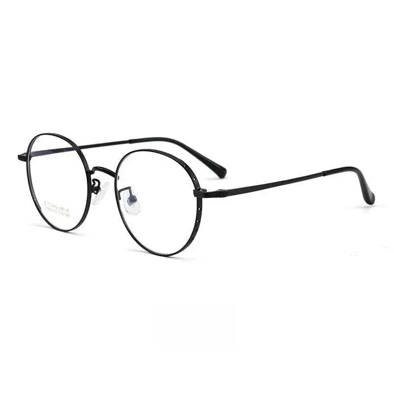 Unisex Round Full Rim Titanium Prescription Glasses 95955bt — view 8 | Rx Spectacle