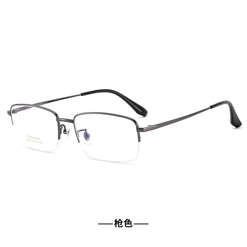 Women's Square Semi-Rimless Titanium Prescription Glasses 88568 — view 3 | Rx Spectacle