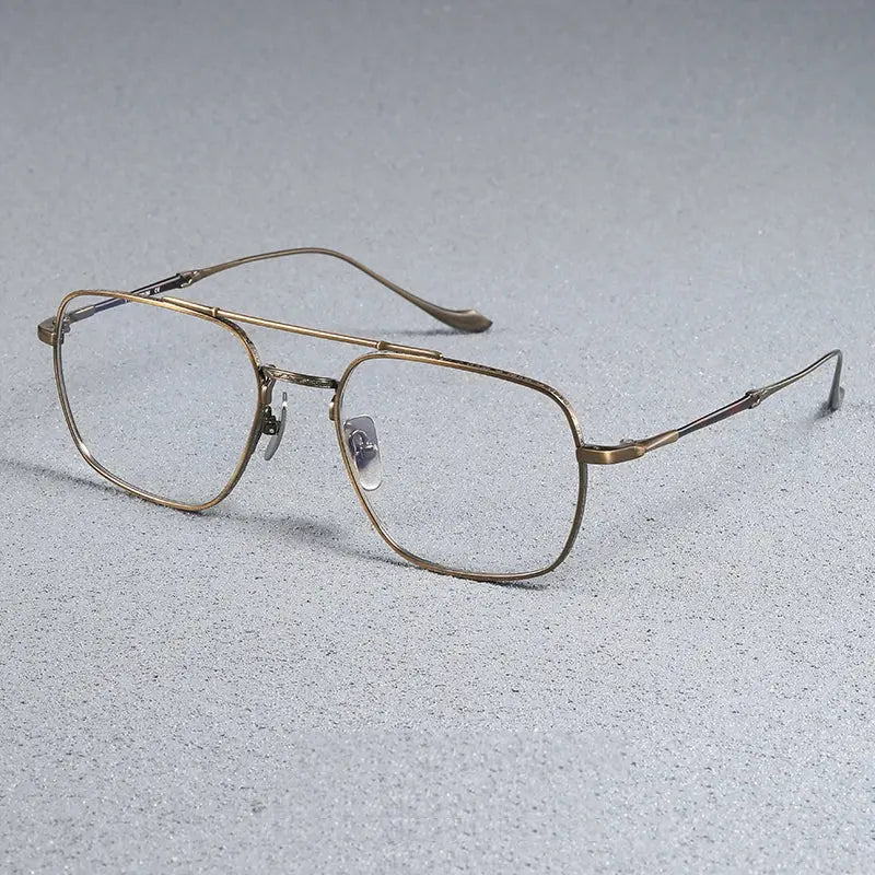 Men's Square Full Rim Titanium Double Bridge Prescription Glasses 43123 — view 7 | Rx Spectacle