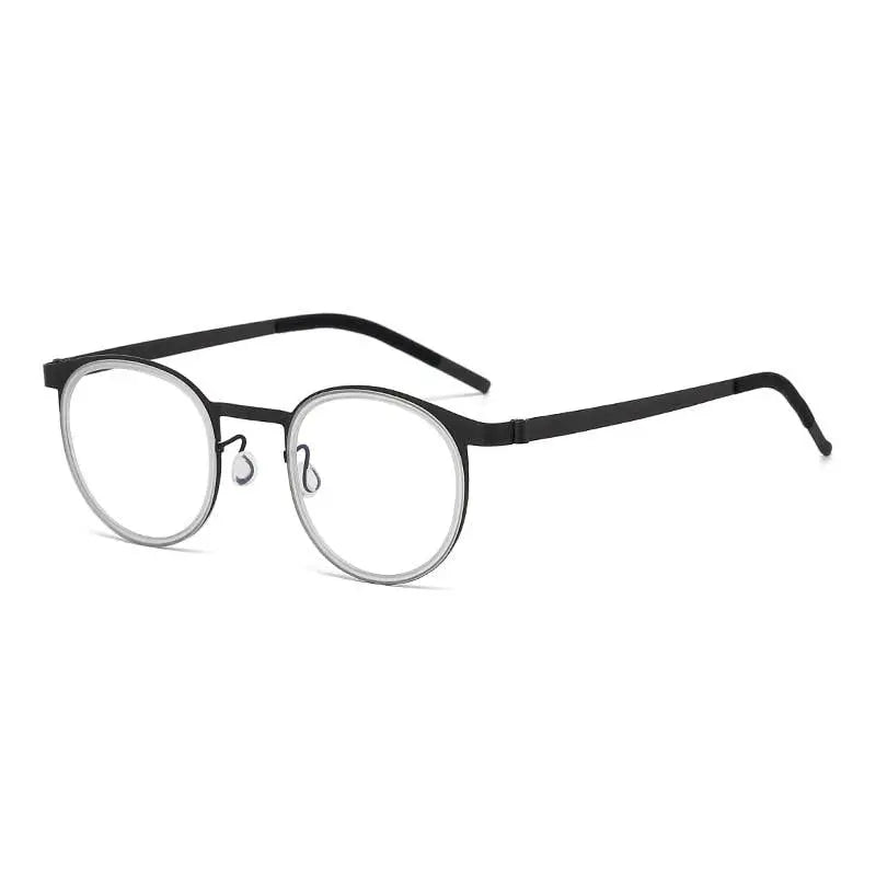 Unisex Round Full Rim Titanium Prescription Glasses 9704 — view 5 | Rx Spectacle