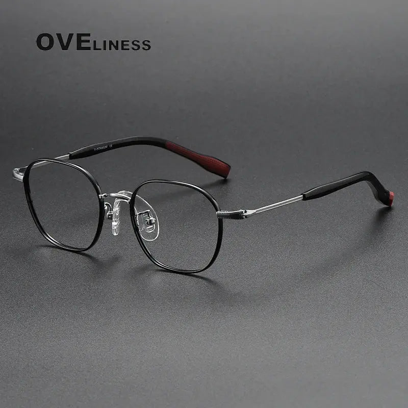 Unisex Polygon Full Rim Titanium Prescription Glasses O80941 — view 9 | Rx Spectacle
