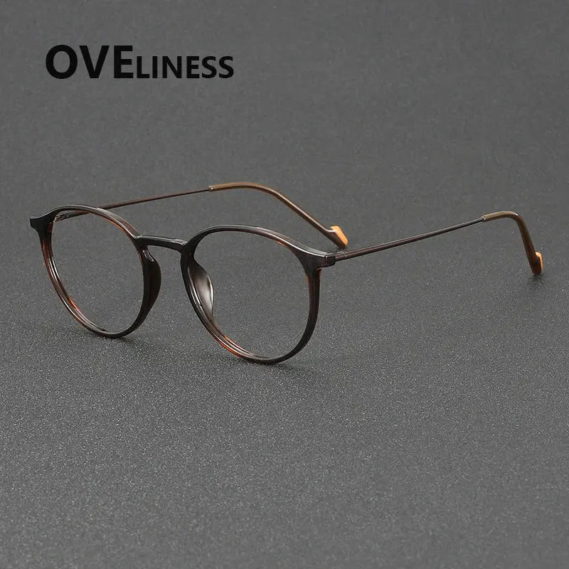 Women's Round Full Rim Titanium Prescription Glasses 72347 — view 4 | Rx Spectacle