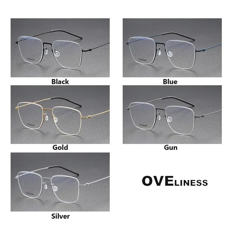Unisex Square Full Rim Titanium Prescription Glasses 5506 — view 7 | Rx Spectacle