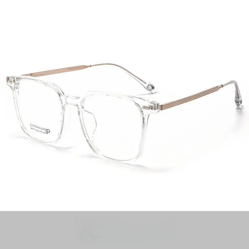 Unisex Square Full Rim Titanium Prescription Glasses 86077 — view 6 | Rx Spectacle