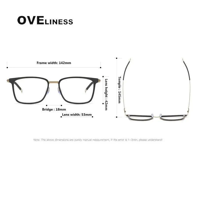 Unisex Square Full Rim Titanium Screwless Prescription Glasses 8202305 — view 10 | Rx Spectacle