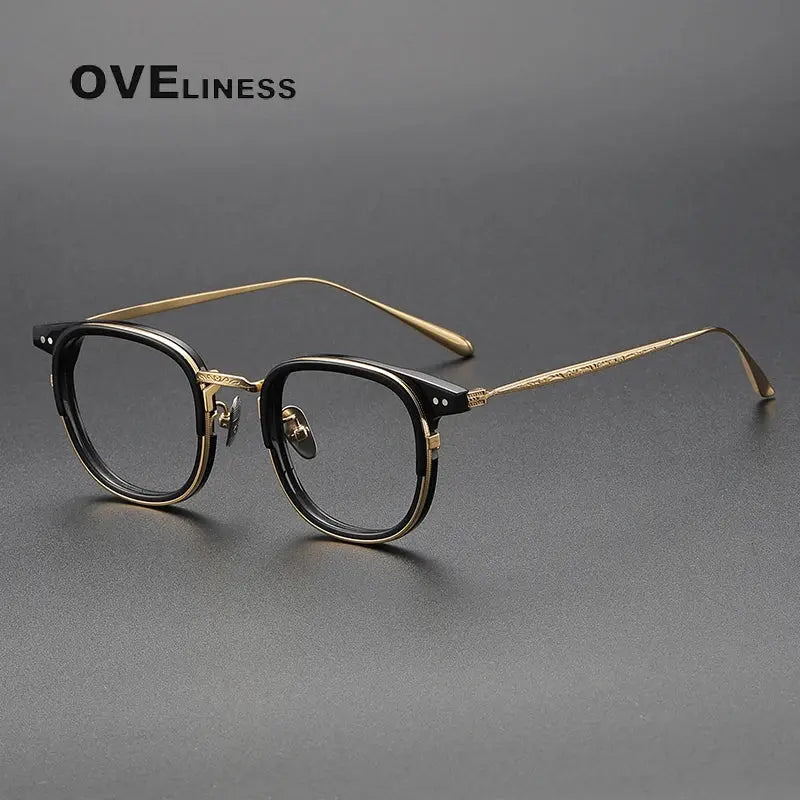 Unisex Square Full Rim Titanium Prescription Glasses Og001 — view 7 | Rx Spectacle