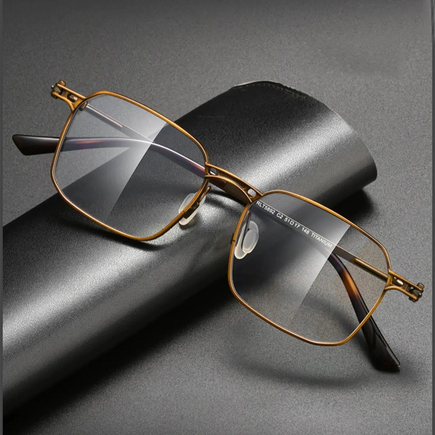 Unisex Square Full Rim Titanium Oversized Prescription Glasses 45892 — view 1 | Rx Spectacle