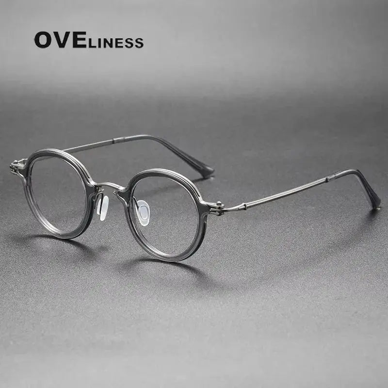 Unisex Round Full Rim Titanium Prescription Glasses 75899 — view 5 | Rx Spectacle