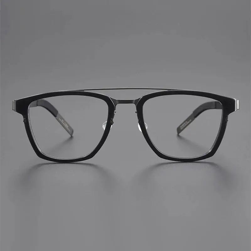 Unisex Square Full Rim Titanium Double Bridge Prescription Glasses 4507 — view 2 | Rx Spectacle