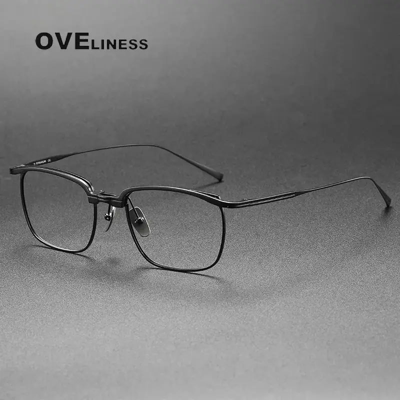Unisex Square Full Rim Titanium Oversized Prescription Glasses 369148 — view 6 | Rx Spectacle