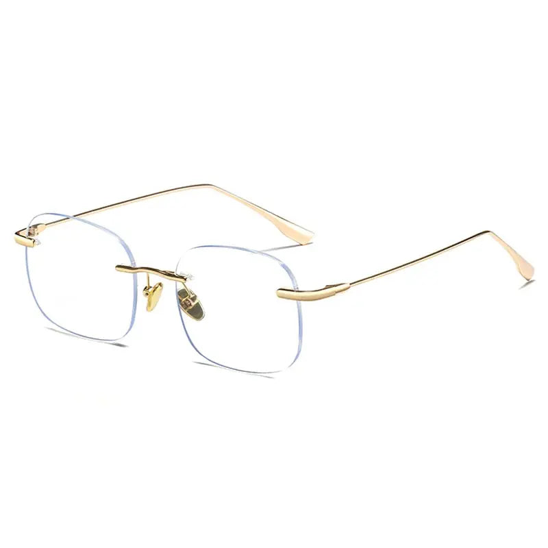Women's Square Rimless Titanium Prescription Glasses 99219 — view 7 | Rx Spectacle
