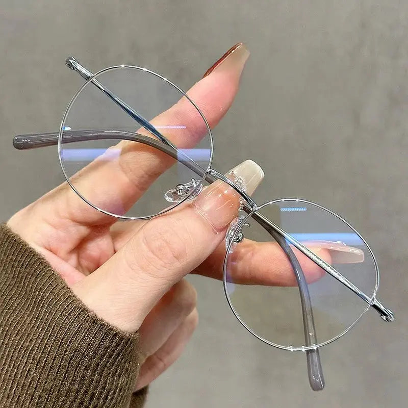 Women's Oval Full Rim Titanium Prescription Glasses 90265 — view 4 | Rx Spectacle