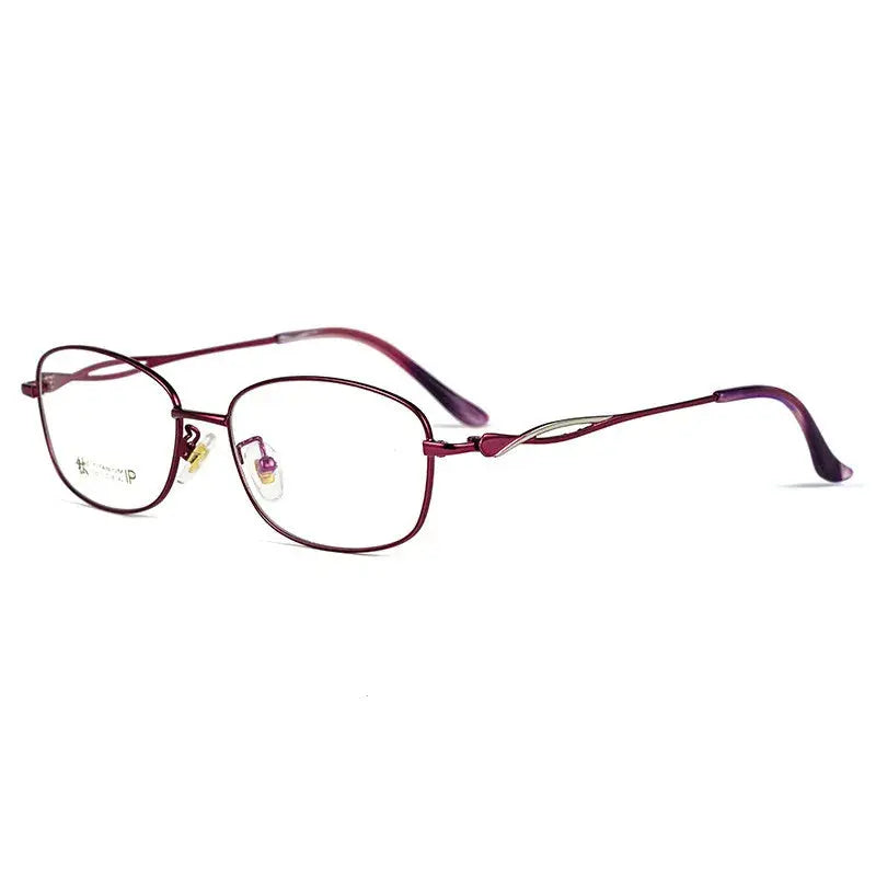 Women's Rectangular Full Rim Titanium Reading Glasses 3520x — view 10 | Rx Spectacle