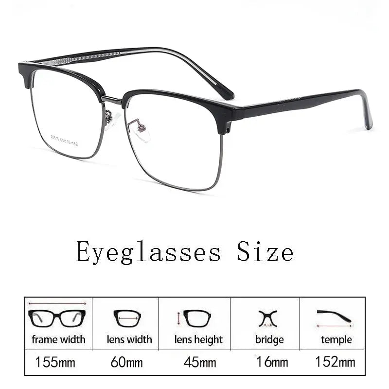 Unisex Square Full Rim TR90 Oversized Prescription Glasses 20515 — view 2 | Rx Spectacle