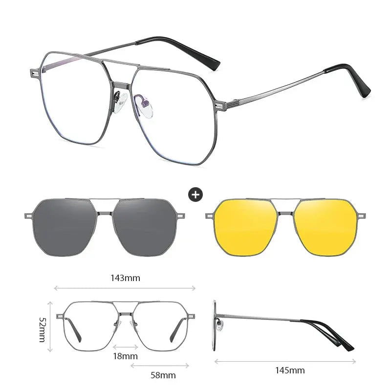 Women's Square Full Rim Titanium Prescription Glasses 414819 — view 15 | Rx Spectacle