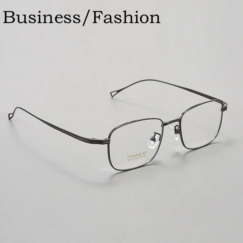 Men's Square Full Rim Titanium Prescription Glasses Y181113 — view 2 | Rx Spectacle