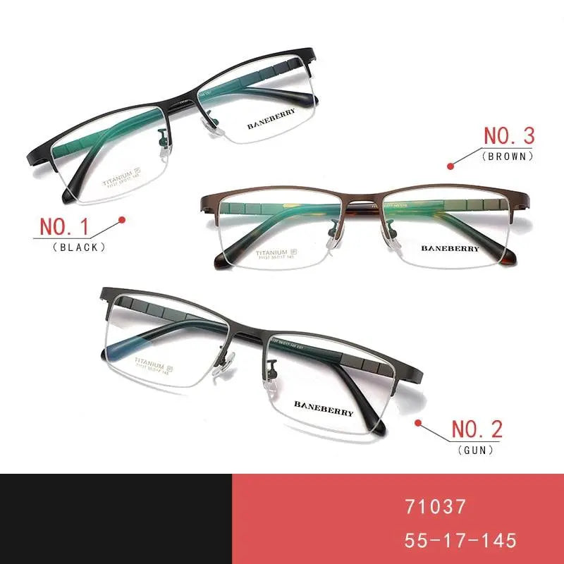 Unisex Square Semi-Rimless Titanium Prescription Glasses 71137 — view 8 | Rx Spectacle