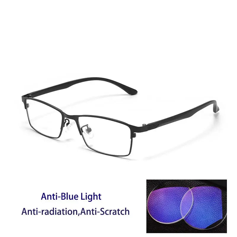 Unisex Square Full Rim Alloy Reading Glasses 56198 — view 3 | Rx Spectacle
