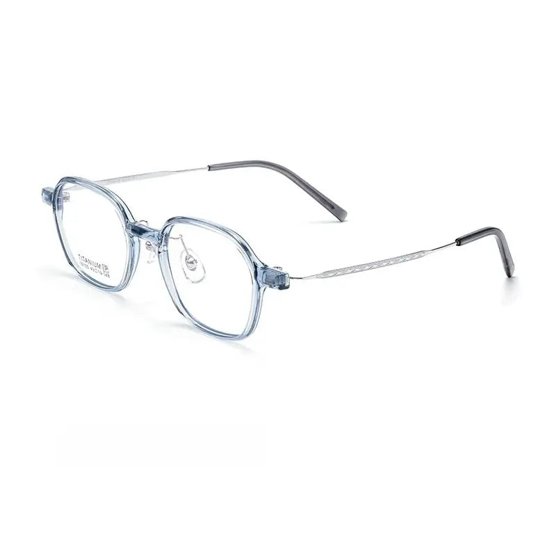 Unisex Polygon Full Rim Titanium Prescription Glasses Y16105 — view 11 | Rx Spectacle