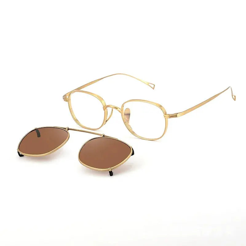 Women's Square Full Rim Titanium Clip-On Prescription Glasses 610517 — view 4 | Rx Spectacle