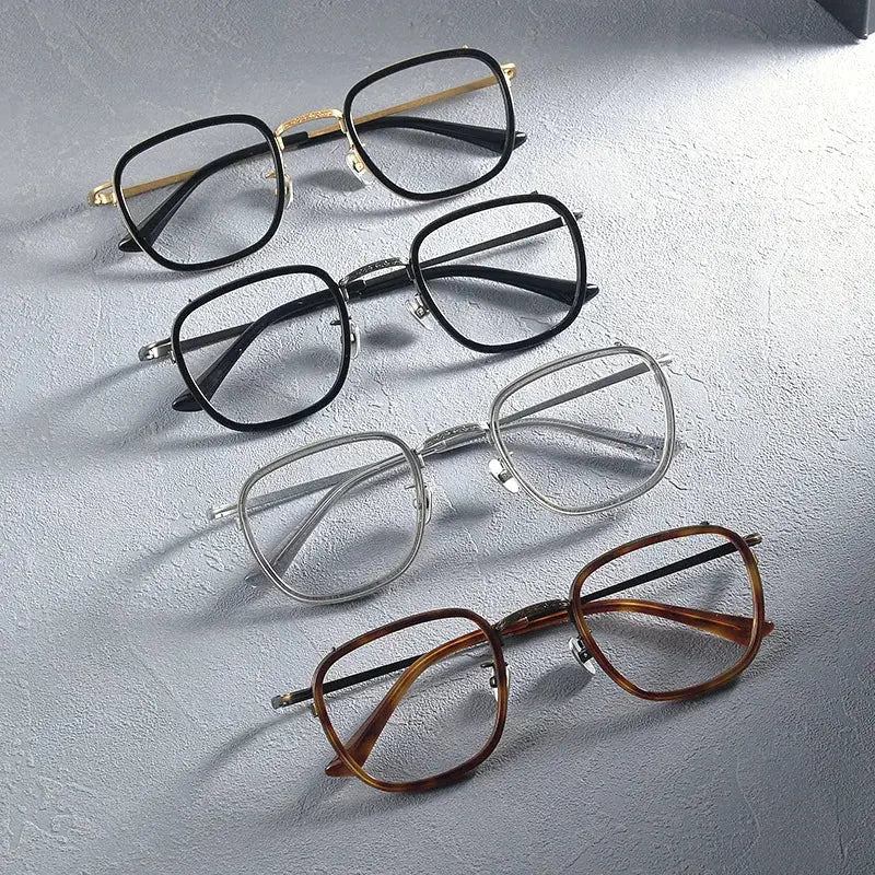 Unisex Square Full Rim Titanium Prescription Glasses 6015 — view 6 | Rx Spectacle