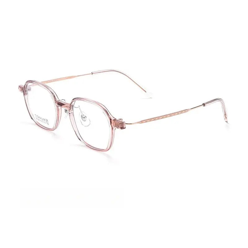 Unisex Polygon Full Rim Titanium Prescription Glasses Y16105 — view 8 | Rx Spectacle