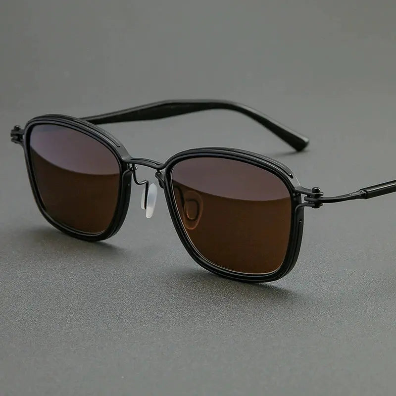 Unisex Square Full Rim Titanium Prescription Glasses 19546 — view 4 | Rx Spectacle